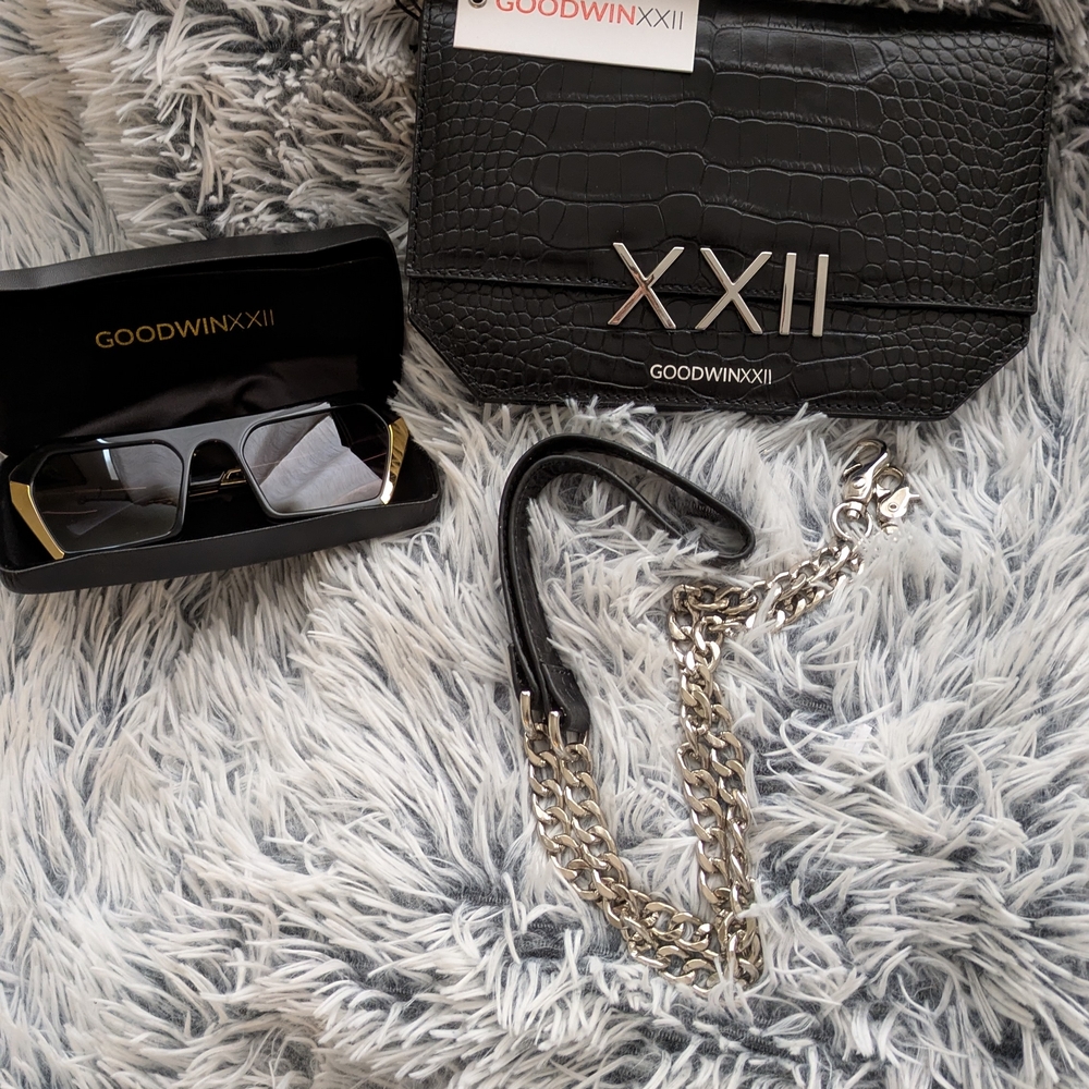 Goodwinxxll Black Crossbody Bag And Sunglasses Bundle.